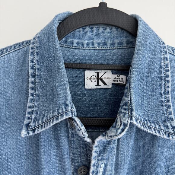Vintage Calvin Klein 90s denim oversized button front shirt - Picture 10 of 14